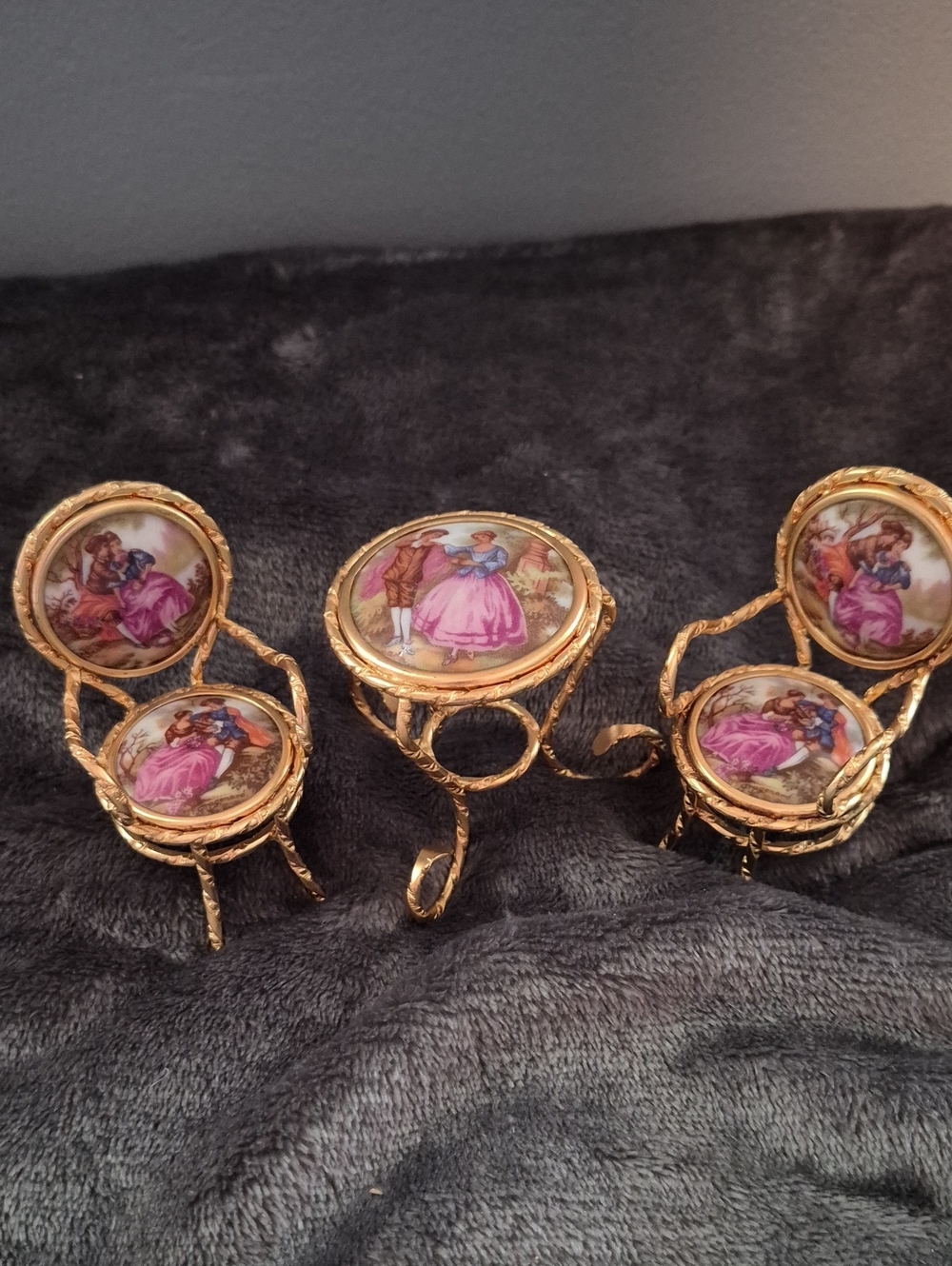 Fragonard Chair Set By Limoges